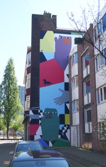 Mural Comissioned by CBK Rotterdam / Zwarte Paardenstraat Rotterdam 2020. Anuli Croon